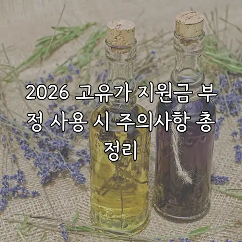 2026 고유가 지원금 부정 사용 시 주의사항 총정리