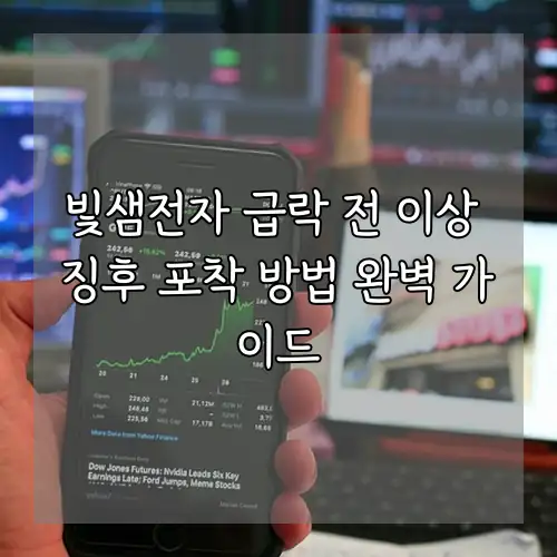 빛샘전자 급락 전 이상 징후 포착 방법 완벽 가이드