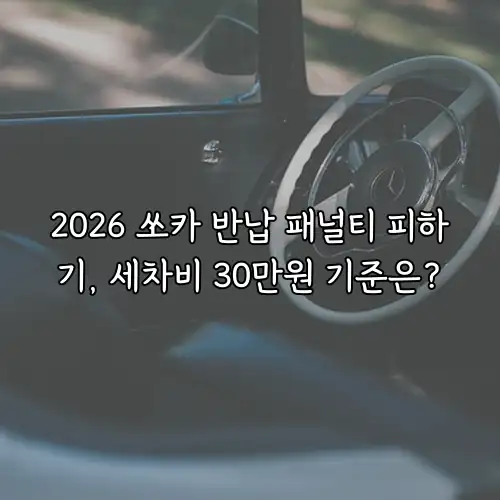 2026 쏘카 반납 패널티 피하기, 세차비 30만원 기준은?