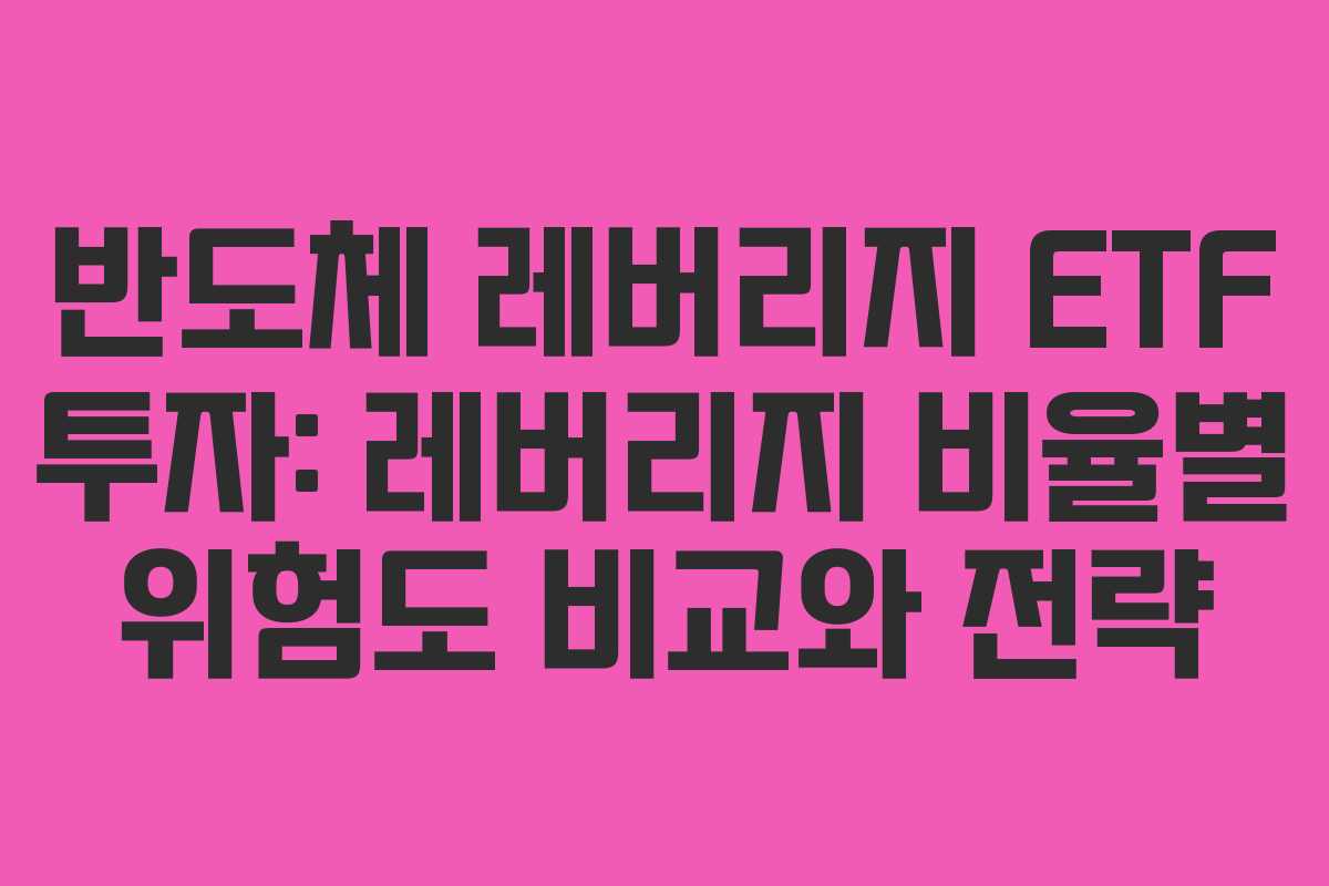 반도체-레버리지-ETF-투자-레버리지-비율별-위험도-비교와-전략