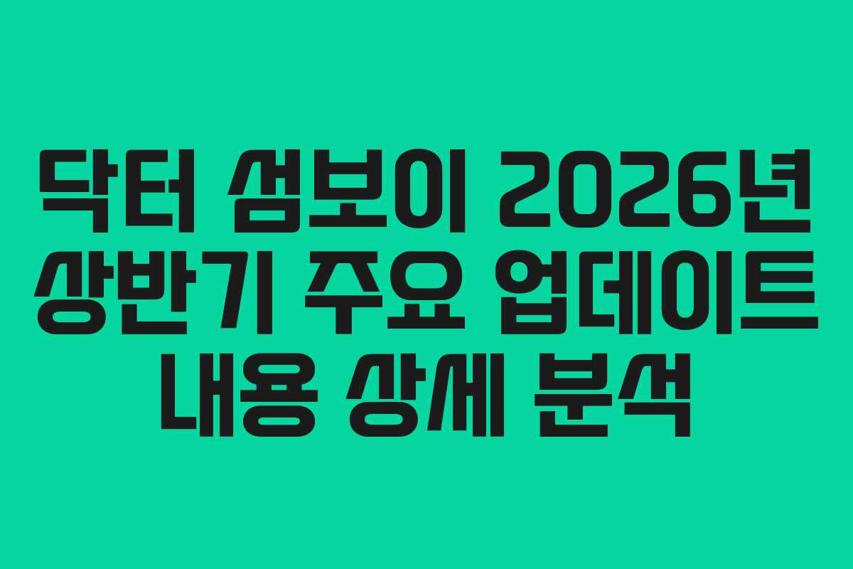 닥터-섬보이-2026년-상반기-주요-업데이트-내용-상세-분석