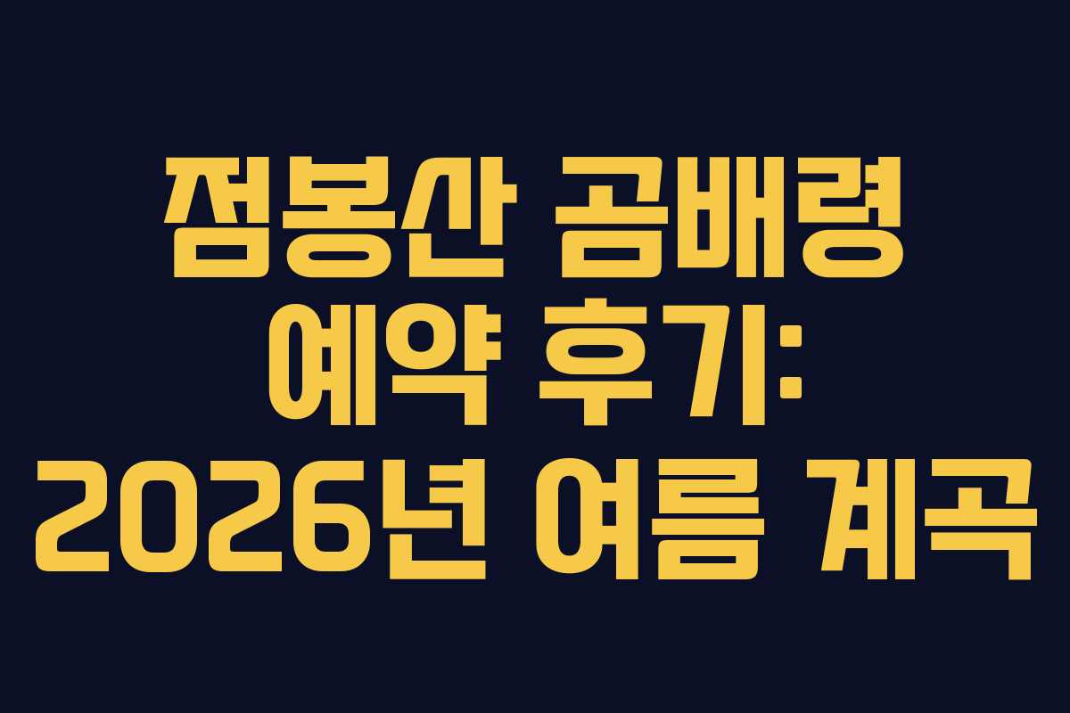 점봉산-곰배령-예약-후기-2026년-여름-계곡