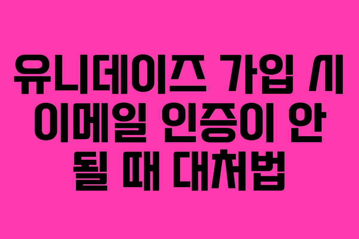 유니데이즈-가입-시-이메일-인증이-안-될-때-대처법