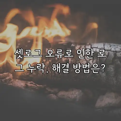 셋로그 오류로 인한 로그 누락, 해결 방법은?
