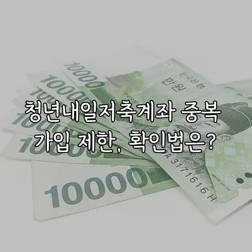 청년내일저축계좌 중복 가입 제한, 확인법은?