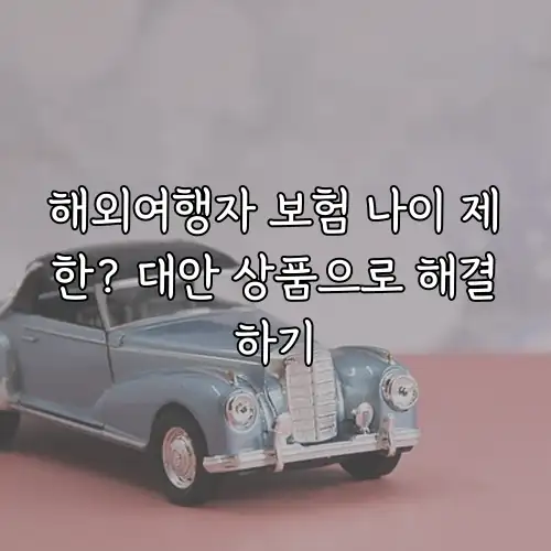 해외여행자 보험 나이 제한? 대안 상품으로 해결하기