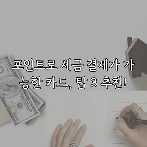 포인트로 세금 결제가 가능한 카드, 탑 3 추천!