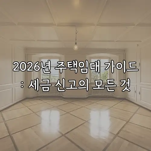 2026년 주택임대 가이드: 세금 신고의 모든 것
