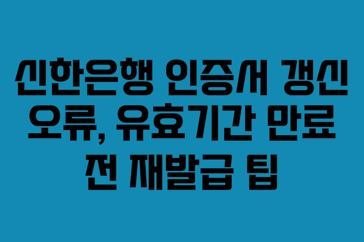 신한은행-인증서-갱신-오류,-유효기간-만료-전-재발급-팁