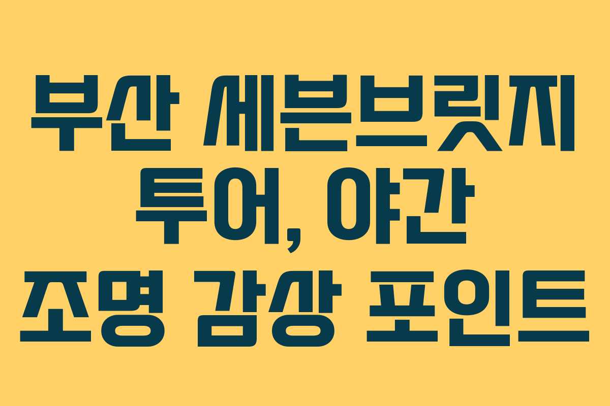 부산-세븐브릿지-투어,-야간-조명-감상-포인트