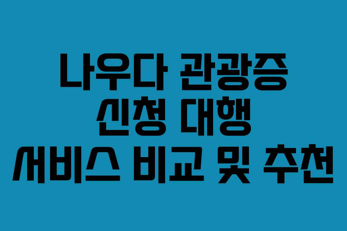 나우다-관광증-신청-대행-서비스-비교-및-추천