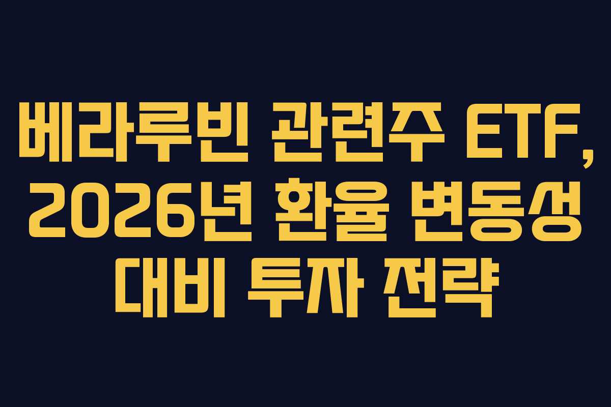 베라루빈-관련주-ETF,-2026년-환율-변동성-대비-투자-전략