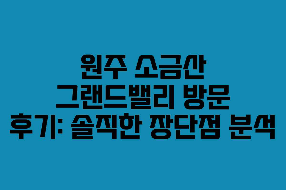 원주-소금산-그랜드밸리-방문-후기-솔직한-장단점-분석