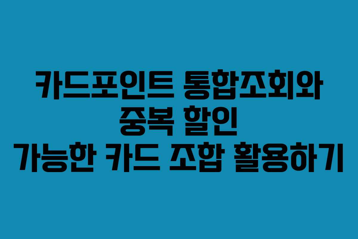 카드포인트-통합조회와-중복-할인-가능한-카드-조합-활용하기