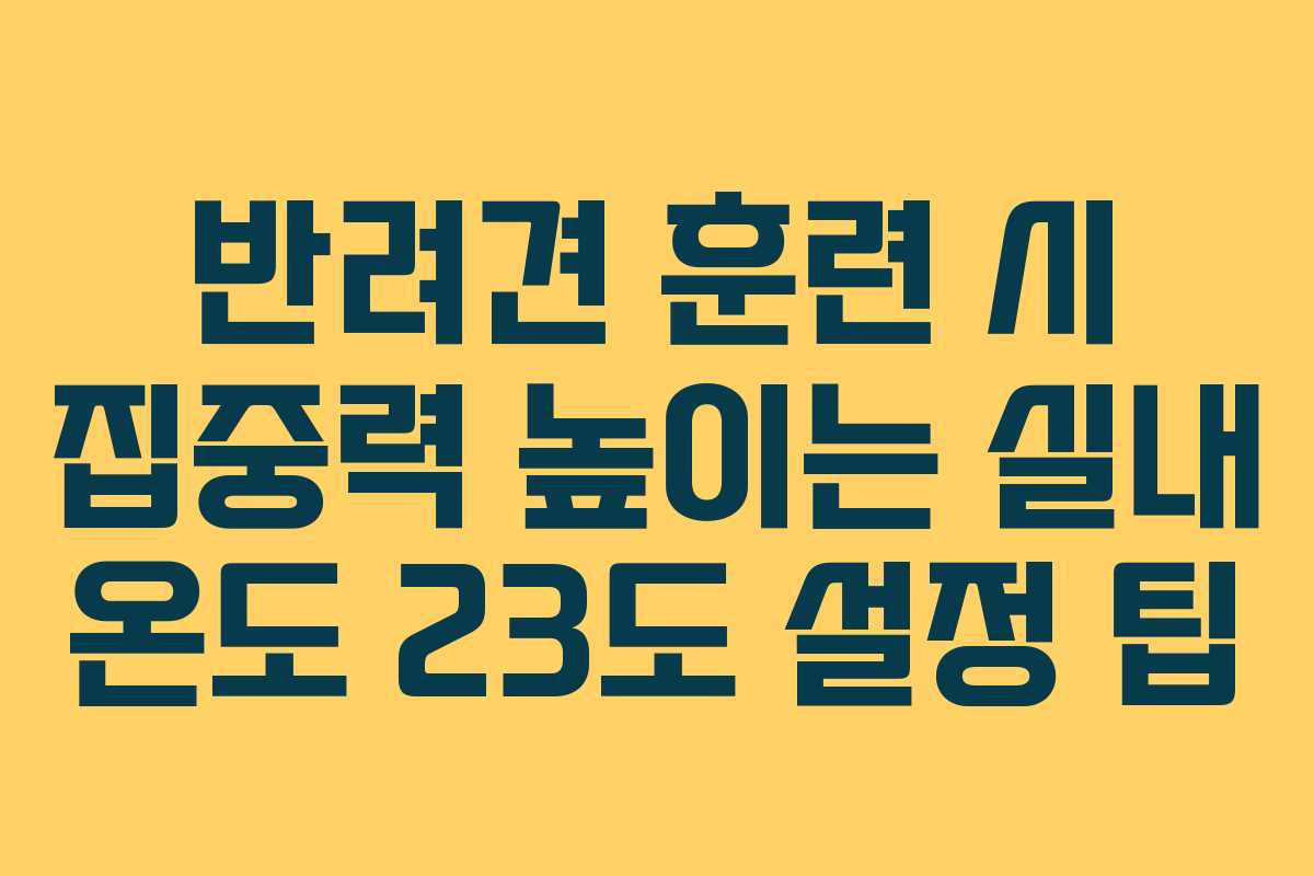 반려견-훈련-시-집중력-높이는-실내-온도-23도-설정-팁
